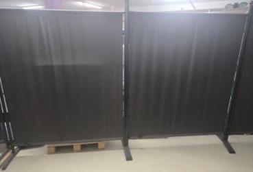 Paravent 150 x 190 cm Stoff Raumteiler Stellwand antrazit